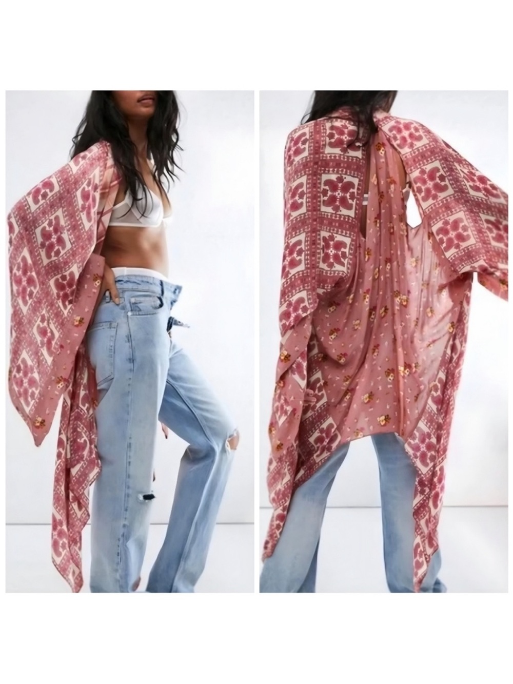 Free People American Pie Shawl Coverup Kimono